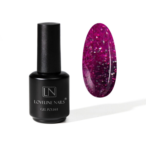 GLITTER GEL POLISH PURPLE HEART, 056
